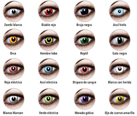 Ejemplos de maquillaje con lentes de contacto de fantasía