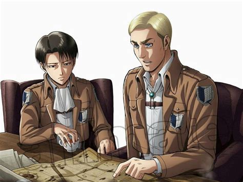 Erwin Smith y Levi Ackerman discutiendo