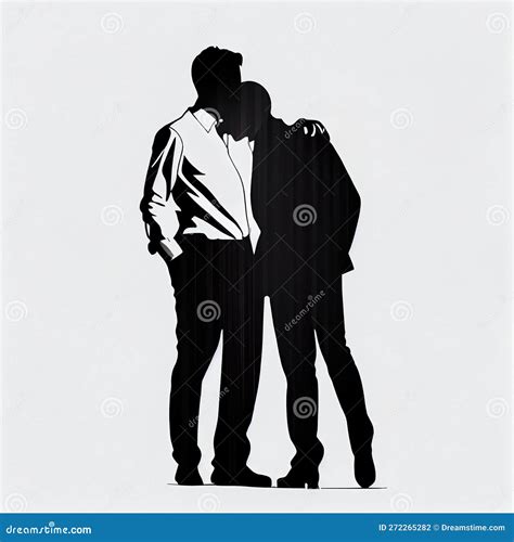 Ilustración de dos hombres en una pose romántica
