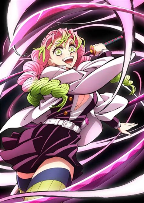 Ilustración de Mitsuri Kanroji en acción