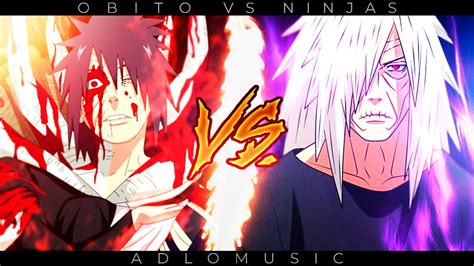 Ilustración de ninjas de la Niebla atacando a Obito