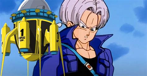 Trunks del Futuro llegando en su máquina del tiempo