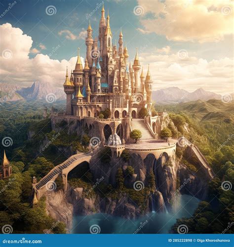 Castillo de fantasía con elementos mágicos