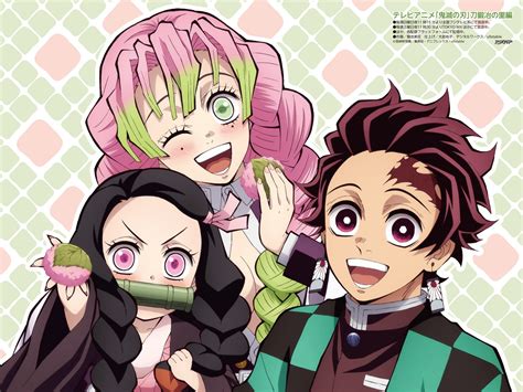 Personajes principales de Demon Slayer: Tanjiro, Nezuko, Muichiro y Mitsuri