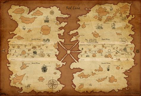 Mapa del mundo de One Piece con la Gran Line