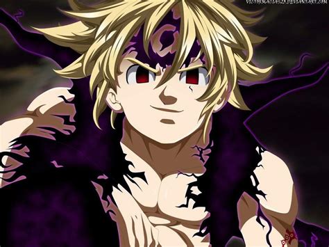 Ilustración de Meliodas transformándose en el Rey Demonio