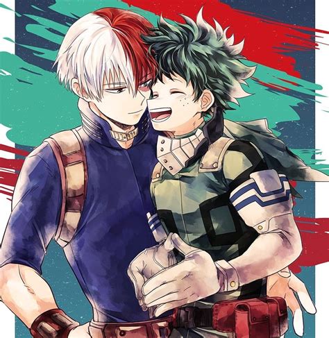 Izuku Midoriya y Shoto Todoroki trabajando juntos en una misión