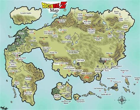 Mapa del universo Dragon Ball con la ubicación del Planeta Vegeta
