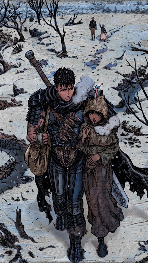 Guts y Casca liderando a los restos de la Banda de los Halcones