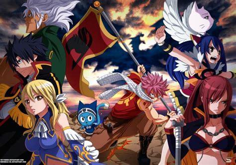 Collage de escenas de la serie de anime Fairy Tail