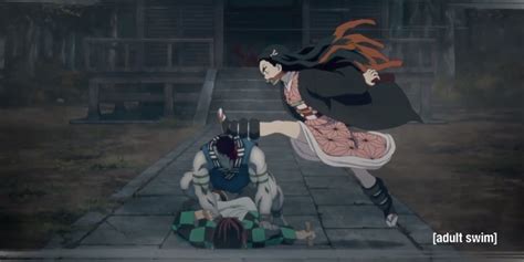 Nezuko corriendo hacia la batalla