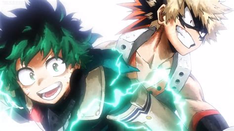 Katsuki Bakugo e Izuku Midoriya utilizando One For All