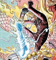 Sanji ejecutando una patada poderosa con el Diable Jambe