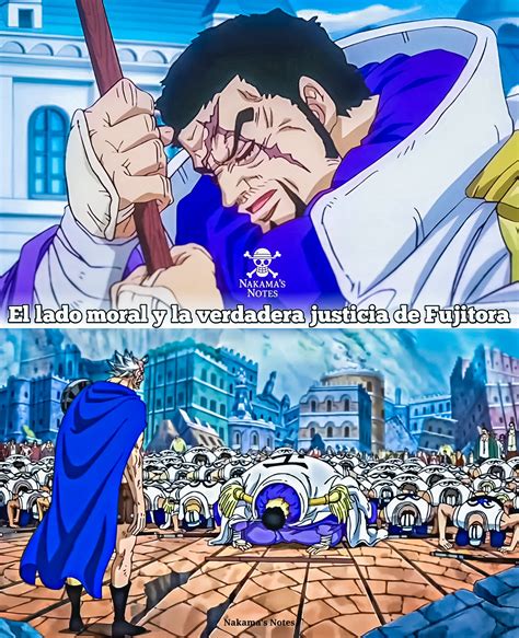 Escena de Fujitora en un bar interactuando con Luffy