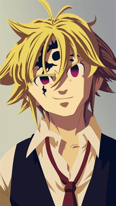Retrato de Meliodas con su marca de demonio activa