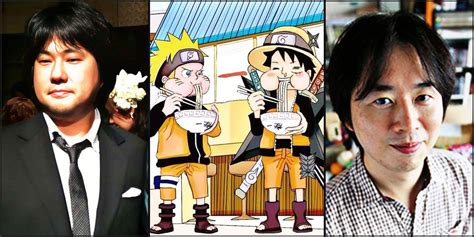 Retrato de Eiichiro Oda y Masashi Kishimoto