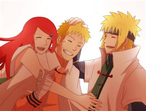 Imagen de Naruto recién nacido con sus padres Minato y Kushina