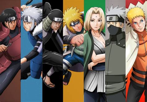Los Cuatro Hokages luchando juntos