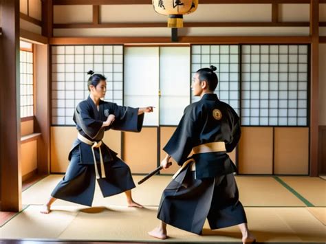 Representación de un guerrero Samurai practicando artes marciales antiguas