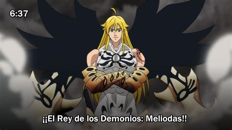 Meliodas luchando contra el Rey Demonio en el Purgatorio