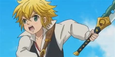 Arturo y Meliodas defendiendo una aldea
