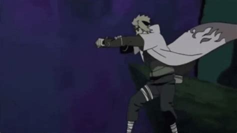 Minato Namikaze utilizando el Hiraishin no Jutsu