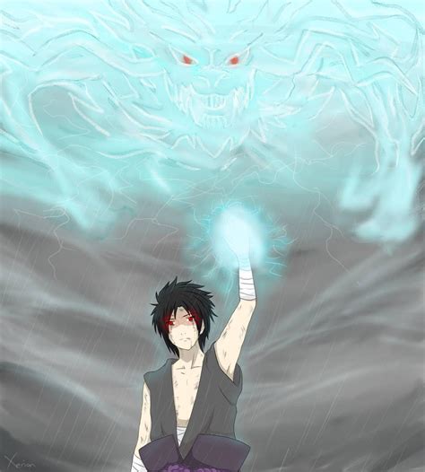 Sasuke usando Kirin