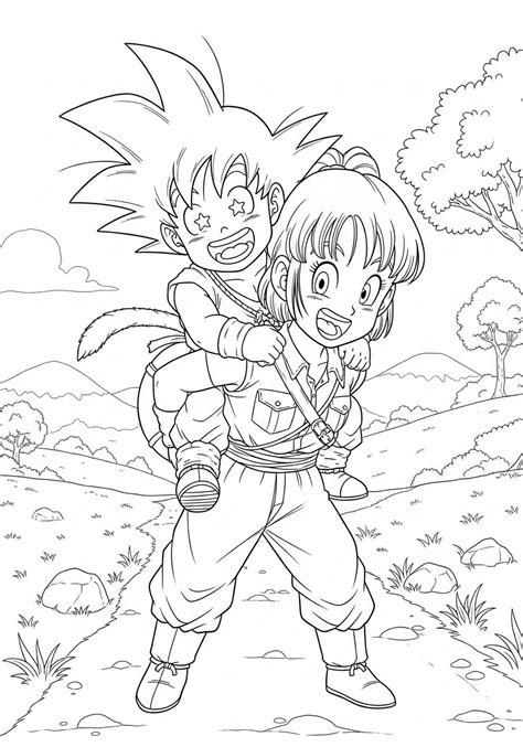 Goku y Bulma en la primera aventura