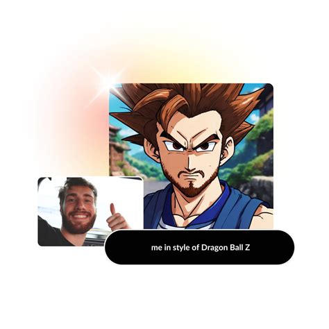 Ejemplo de transformación de foto de usuario a personaje estilo Dragon Ball usando IA.