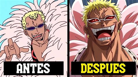Comparativa del aspecto de Sanji antes y después del salto temporal.