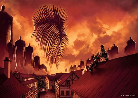 Representación artística de la ciudad amurallada de Shingeki no Kyojin