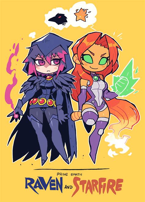 Ilustración de Starfire, Cyborg y Raven