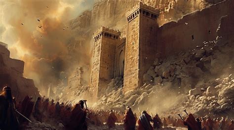 Ilustración de los muros de la ciudad y titanes atacando