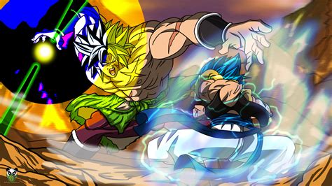 Gogeta enfrentando a Broly