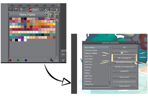 Paleta de Conjunto de colores en Clip Studio Paint