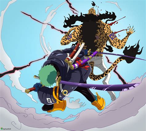 Zoro realizando un ataque contra Rob Lucci
