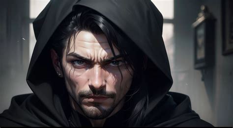 Primer plano de un personaje masculino con expresión intensa