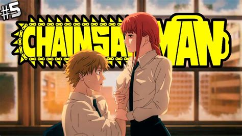 Denji tocando el pecho de Power