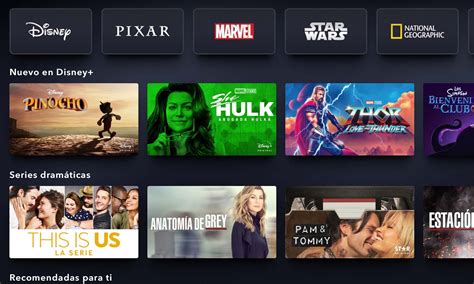 Interfaz de Disney+ mostrando contenido de anime