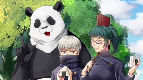 Personajes principales de Jujutsu Kaisen 0: Maki, Toge y Panda