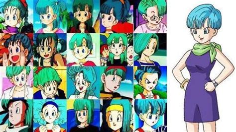 Bulma con diferentes peinados y atuendos