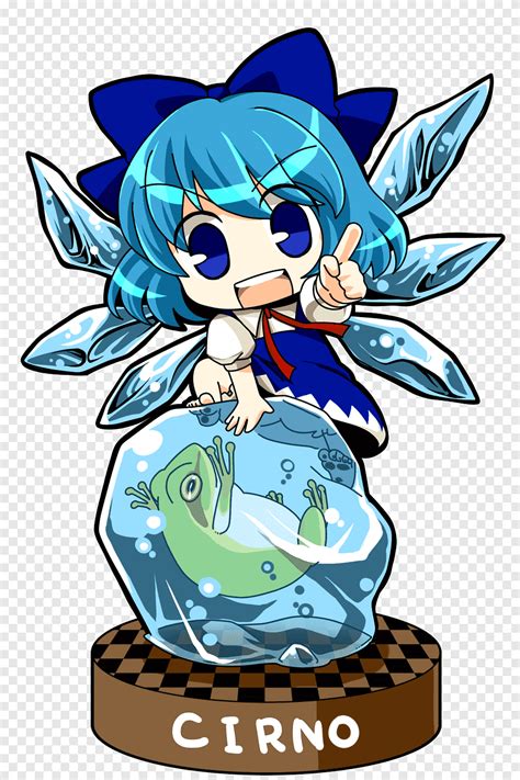 Ilustración de Cirno congelando algo
