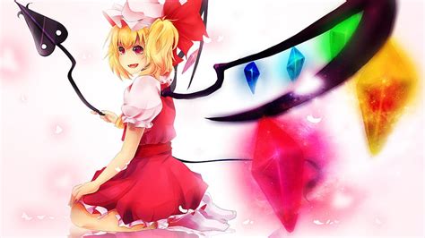 Ilustración de Flandre Scarlet con sus alas de cristal
