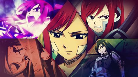 Ilustración de Erza Scarlet y Erza Knightwalker en combate