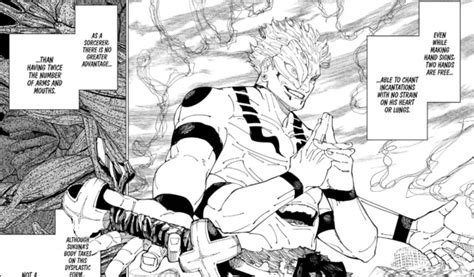 Panel del manga mostrando el ataque de Sukuna a Kashimo