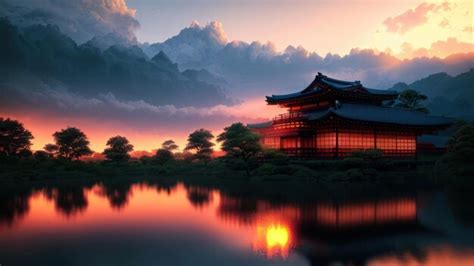 Templo Shuzenji al atardecer