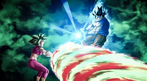Kefla luchando contra Goku Ultra Instinto