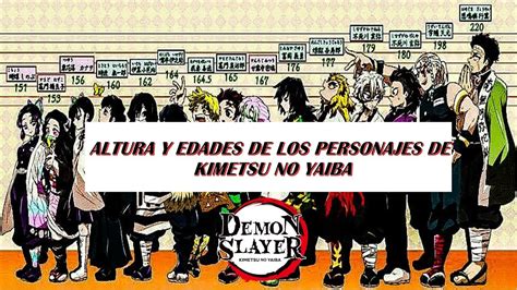 Tabla comparativa de edades de personajes de Kimetsu no Yaiba