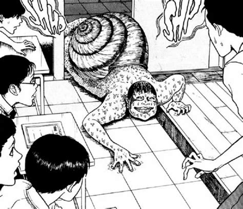 Ilustración de la transformación en caracol en Uzumaki