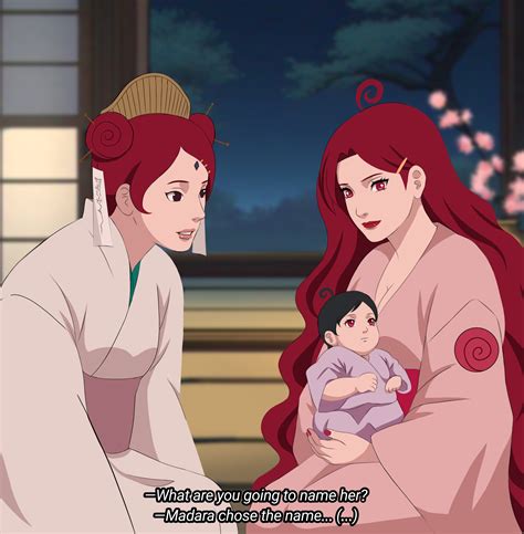 Joven Mito Uzumaki con su peinado distintivo